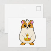 ハムスターのピザを食べる ポストカード (正面/裏面)