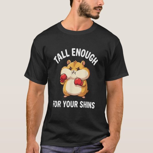 ハムスターのボクシング 膝まである背の高いTシャツ Tシャツ (正面)
