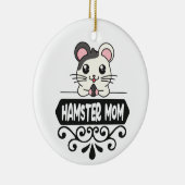 ハムスターのママのペット動物愛好家かわいいパーソナライズされた セラミックオーナメント (右)