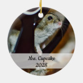 ハムスターのママのペット動物愛好家かわいいパーソナライズされた セラミックオーナメント (裏面)