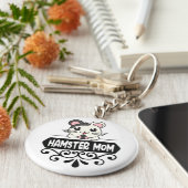 ハムスターのママのペット動物愛好家かわいい キーホルダー (側面)