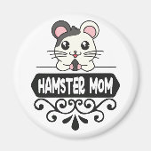 ハムスターのママのペット動物愛好家かわいい マグネット (正面)