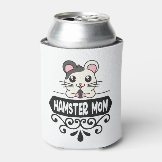 ハムスターのママのペット動物愛好家かわいい 缶クーラー (缶正面)