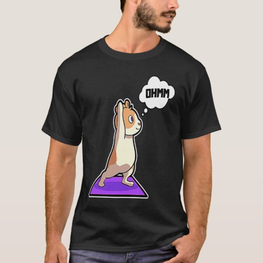 ハムスターのヨガポーズ スポーツ 体操 オーム ハートビート Tシャツ (正面)