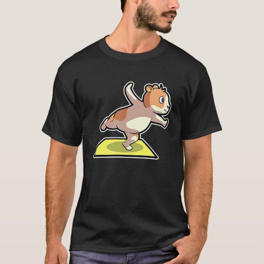 ハムスターのヨガポーズ スポーツ 体操 オーム ハートビート Tシャツ (正面)