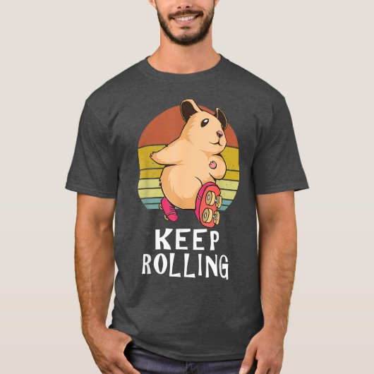 ハムスターのローラースケートをずっと見てられない Tシャツ (正面)