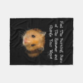 ハムスターの凝視 フリースブランケット (正面(横))