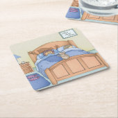 ハムスターの影 スクエアペーパーコースター (アングル)