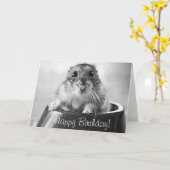 ハムスターの挨拶状、ハッピーバースデー カード (黄色い花)