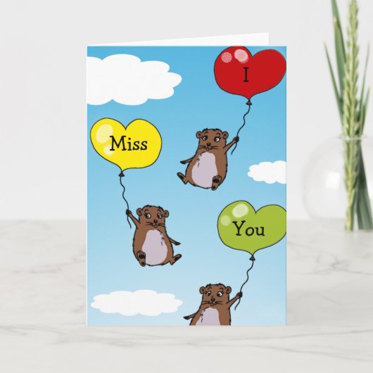 ハムスターの気球、私は恋しく思います シーズンカード (正面)