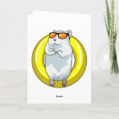 ハムスターの水泳　浮き輪をつけて カード (裏面)