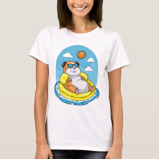 ハムスターの浮き輪 夏 Tシャツ (正面)