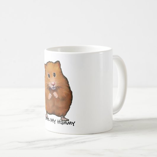 ハムスターの絵画、私は私のHammy愛します コーヒーマグカップ (正面右)