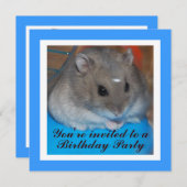 ハムスターの誕生日のパーティの招待状 招待状 (正面/裏面)