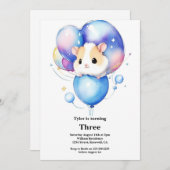 ハムスターの誕生日パーティー招待状 招待状 (正面/裏面)