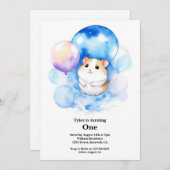 ハムスターの誕生日 招待状 (正面/裏面)