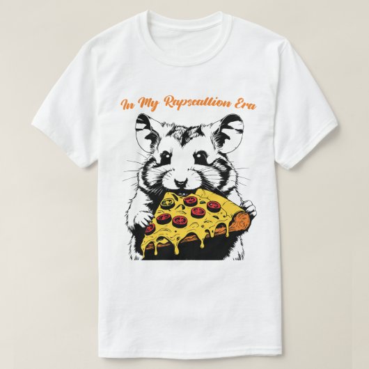 ハムスターの食べ物愛好家 Tシャツ (デザイン正面)