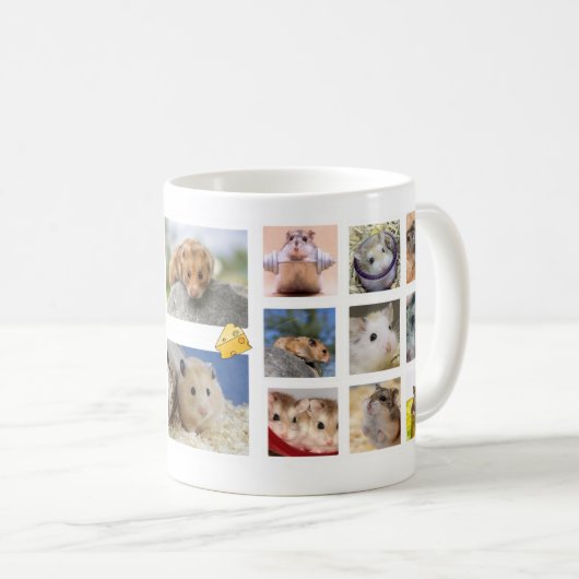 ハムスターまたはスナネズミのコラージュの写真のマグ(円形) コーヒーマグカップ (正面右)