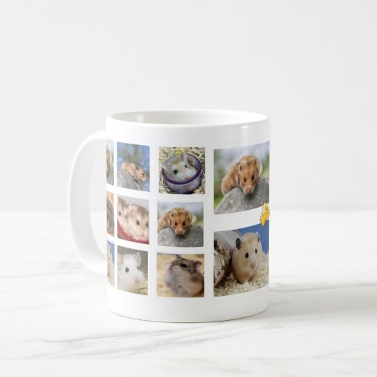 ハムスターまたはスナネズミのコラージュの写真のマグ(円形) コーヒーマグカップ (正面左)