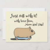 ハムスターをスケートボードに勇気付けられる カード (裏面)