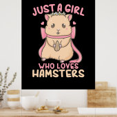 ハムスターを愛する女の子 ポスター (キッチン)