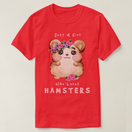 ハムスターを愛する女の子 Tシャツ (デザイン正面)