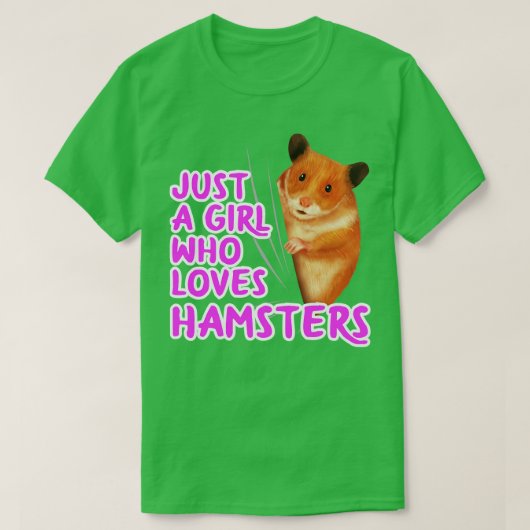 ハムスターを愛する女の子 Tシャツ (デザイン正面)