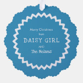 ハムスターウィズデイジーフラワーブーケホリデー オーナメントカード (裏面)