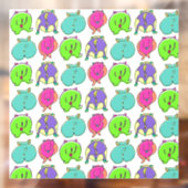 ハムスターカラフルお尻パターン ウィンドウサイン (シート2)