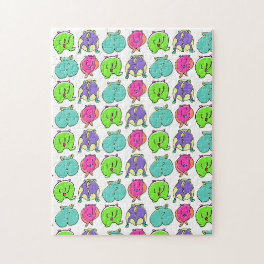 ハムスターカラフルお尻パターン ジグソーパズル (縦)