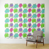 ハムスターカラフルお尻パターン タペストリー (インサイチュ(横))