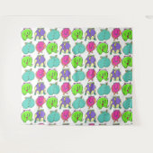 ハムスターカラフルお尻パターン タペストリー (正面(横))