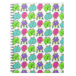 ハムスターカラフルお尻パターン ノートブック