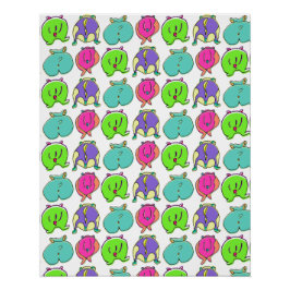 ハムスターカラフルお尻パターン ポスター