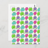 ハムスターカラフルお尻パターン ポストカード (正面/裏面)