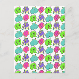 ハムスターカラフルお尻パターン ポストカード