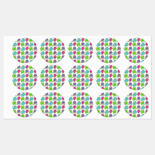 ハムスターカラフルお尻パターン ラベル (シート)