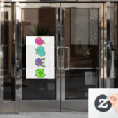 ハムスターカラフルお尻 ウィンドウサイン (オフィスドア)