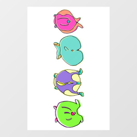 ハムスターカラフルお尻 ウィンドウサイン (シート)