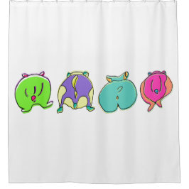 ハムスターカラフルお尻 シャワーカーテン