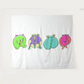 ハムスターカラフルお尻 タペストリー (正面(横))