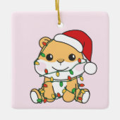 ハムスタークリスマスウィンターアニマルズホリデーハムスター セラミックオーナメント (正面)
