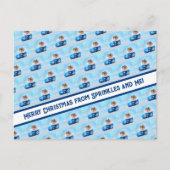 ハムスタークリスマスストッキングフォトコラージュ シーズンポストカード (正面)