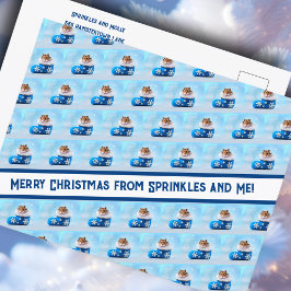 ハムスタークリスマスストッキングフォトコラージュ シーズンポストカード
