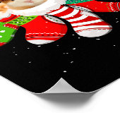 ハムスタークリスマスソックスおもしろいクリスマスギフト男性へW ポスター (角)