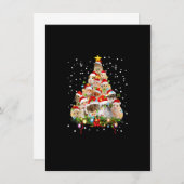 ハムスタークリスマスツリーおもしろいハムスターママクリスマスギフト 招待状 (正面/裏面)