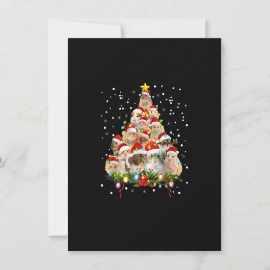 ハムスタークリスマスツリーおもしろいハムスターママクリスマスギフト 招待状 (正面)