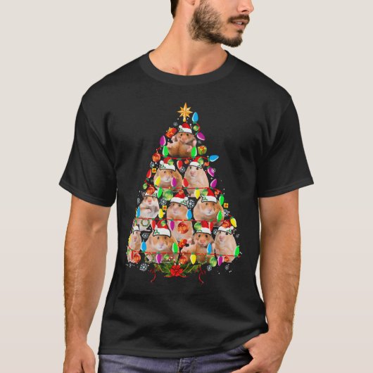 ハムスタークリスマスツリーサンタハムスタークリスマスL Tシャツ (正面)