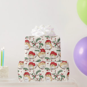 ハムスタークリスマスラッピング紙デザイン ラッピングペーパー