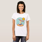 ハムスターサーフィンサーフボードサマー Tシャツ (正面フル)